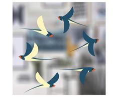 Stickers4 Vogel Fensteraufkleber zum Schutz vor Vogelschlag - 6 schöne Schwalbe Glassticker, doppelseitig und selbstklebend zum Schutz vor Vogelkollisionen