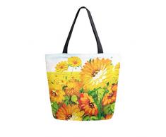 Mnsruu Lebensmittelbeutel für Ölgemälde, Sonnenblume, Küche, wiederverwendbar, Einkaufstasche aus Segeltuch für den Außenbereich