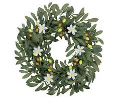 Valery Madelyn 40cm Frühlingskranz mit Olivenblätter Künstlicher Dekokranz Türkranz Wandkranz Olivenkranz Frühlingsdeko für Haustür Wand Zum Muttertag MEHRWEGVERPACKUNG