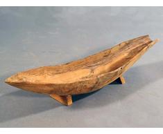 Deko-Schale aus Teakholz, Schiff auf Füßen Teak Holz