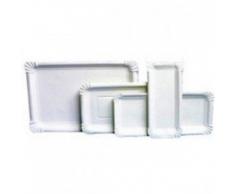 Teller Pappe Kuchenteller 1000st. pure eckig 11x17,5cm weiss
