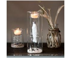 Riviera Maison - Happy Fish Fillable - Votive/Teelichthalter- Glas - Klar - (ØxH): 8 x 22,5 cm - inkl. Deko