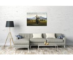Caspar David Friedrich - Der einsame Baum, 100 x 70 cm (weitere Größen verfügbar), Leinwand auf Keilrahmen gespannt und fertig zum Aufhängen, hochwertiger Kunstdruck aus deutscher Produktion (Alte Meister bis Moderne Kunst).