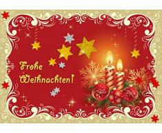 Oblique-Unique® Weihnachts Sterne Sticker Aufkleber - Deko Weinachten - Farbe wählbar (Rot)