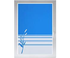 INDIGOS UG Fensterbild Schilfgras Glasdekor Bambus Sichtschutzfolie Fensterfolie Rohrkolben satiniert Blickdicht - 1200mm Breite x 500mm Höhe - auch mit Individueller Breite