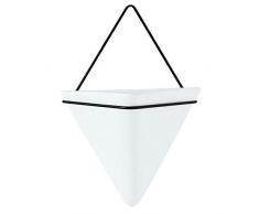 decaden Trigg Wandvase,Wandvasen Keramik,Blumentopf Set Eisenregal Keramik Blumentopf Nordischer Stil Dreieckiger Einfacher Wasserabsorbierender Wandanhänger Sukkulenten Geeignet Für Heimtextilien