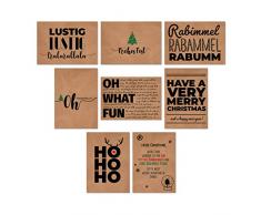 16 Postkarten Weihnachtskarten Weihnachten Kraftpapier Christmas Cards 16 Modelle 8 Designs Grußkarten