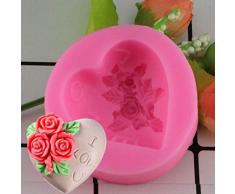 N /A 3D Silikonform geliebte Rosenform Kerze Polymer Clay Form Handwerk DIY Form