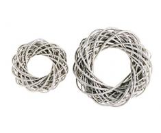 Dekokranz Rattan 25 cm - weiß - Weidenkranz - Türkranz