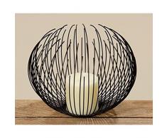 Windlicht Cylon, H 21 cm, Eisen, Wachs, Schwarz Sortierung: 1 sort.; Metallart: Eisen; Wachsart: Wachs; Höhe Artikel: 21 cm; Durchmesser Artikel: 24 c