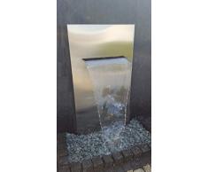 garten-wohnambiente Wasserwand Edelstahl mit Wasserauflauf 75 cm 175/90/30 cm Edelstahlwand
