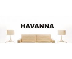 Wandtattoo w1091 Mehrfarbige Wandschrift mit Sehenswürdigkeiten und Stadtnamen - Aufkleber - Dekoration - Stadt Havanna 120x16