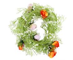 PRETYZOOM Künstliche Babys Atemkranz Stängel Kranz Blume Blatt Pflanze Reben Rattan für Outdoor-Haustür Innenwand Fenster Dekor Bunt