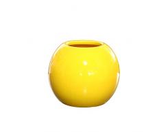 TOPmountain Runde Kugel Keramik Blumenvase, kreative dreidimensionale kugelförmige Keramik Vase Blumentopf Startseite Hochzeit Dekoration Handwerk - gelb