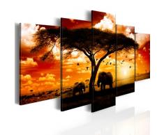 murando - Bilder 225x112 cm - Leinwandbilder - Fertig Aufgespannt - Vlies Leinwand - 5 Teilig - Wandbilder XXL - Kunstdrucke - Wandbild - Afrika 051378