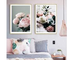 XCSMWJA Moderne Schöne Stilleben Blumen Poster Leinwand Malerei Galerie Blume Wand Kunstdruck Nordic Bilder Für Wohnzimmer Home Decor 50x70cm