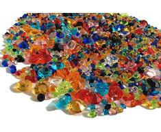 CRYSTAL KING 2000 Streudeko Diamanten bunt 11mm + 5mm + 3mm Gltzersteine Tischdeko Strass Steine zum Dekorieren Dekosteine