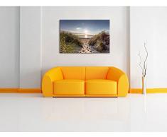 der Weg ins Meer, Format: 120x80 auf Leinwand, XXL riesige Bilder fertig gerahmt mit Keilrahmen, Kunstdruck auf Wandbild mit Rahmen, günstiger als Gemälde oder Ölbild, kein Poster oder Plakat