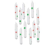 alles-meine.de GmbH 60 Stück Kerzen - Geburtstagskerzen - ideal für Geburtstagsring / Geburtstagszug - Kind Steckkerzen Geburtstagskerze Klee Herz - für Kinder & Erwachsene