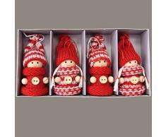 Raebel - Geschenkpackung - 4er Set Wichtel rot / Anhänger- (ca.6 cm)