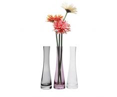 ComSaf 21cm Schmale Zylinderische Glasvesen, Transparente Dekovasen für einzelne Blume 3er-Set