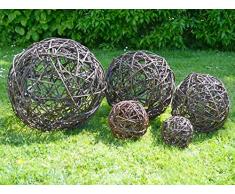 Weidenkugel 40 cm - Garten Deko Kugel aus Weide Natur Dekoration Weidenball Weidengeflecht - Handmade in EU -