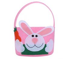 Coversolate Osternest Osterkorb Osternester Filz Osterhase Osterdeko Korb Ostergeschenke (Rosa)