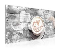 Bilder Kaffee Küche Wandbild Vlies - Leinwand Bild XXL Format Wandbilder Wohnzimmer Wohnung Deko Kunstdrucke Grau 1 Teilig - MADE IN GERMANY - Fertig zum Aufhängen 012812c