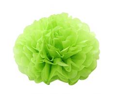 TIREOW_Blumenstrauß 10er Pompons, BDM Seidenpapier Blumen kunstblumen Pompon Pompoms dekoball dekobälle Wabenbälle Set Papierwaben als Deko DIY Ivory Papierblumen 30CM (Grün)