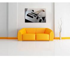 Black Guitar Nahaufnahme Gitarre Format: 100x70 cm auf Leinwand, XXL riesige Bilder fertig gerahmt mit Keilrahmen, Kunstdruck auf Wandbild mit Rahmen, günstiger als Gemälde oder Ölbild, kein Poster oder Plakat