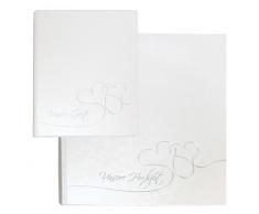 Goldbuch Gästebuch mit Lesezeichen, Cuore, 23 x 25cm, 176 weiße Blankoseiten Schreibpapier, Beschichtetes Papier mit Silberprägung, Perlmutt, 48004