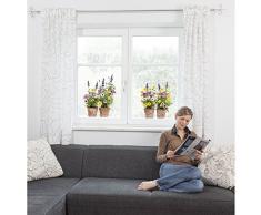 Komar - Window-Sticker SPRINGTIME - 31 x 31 cm - Fensterdeko, Fenstersticker, Fensterfolie, Blumen, Blumentöpfe, Natur - 16000, Bunt