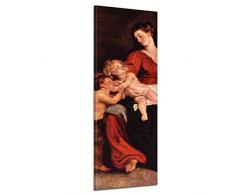 Bilderdepot24 Leinwandbild Panorama Peter Paul Rubens - Alte Meister Die Heilige Familie mit dem Korbe 30x90cm - fertig gerahmt, direkt vom Hersteller