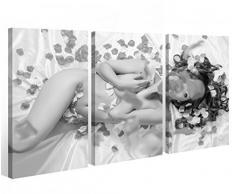 Leinwand 3 tlg. Frau schwarz weiß Akt Sexy Liebe Erotik Po Bilder Wandbild 9A434, 3 tlg BxH:120x80cm (3Stk 40x 80cm)