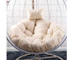 Yuany Hängende Ei Hängematte Stuhlkissen, Schaukelsitzkissen Dickes Nest Hängesessel Rücken mit Kissen, Durchmesser-120cm (Farbe: Beige)