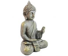 Multistore 2002 Deko Buddha sitzend H53cm Dekofigur Buddhafigur Gartenfigur Skulptur Statue Figur Objekt Gartendekoration Buddhismus