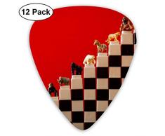 Cavdwa Tierfiguren auf Treppe, Interlocking Spielzeug, personalisierbar, 12-teilig, 0,96 mm, 0,71 mm, 0,46 mm, Mode für Gitarre, Bass und E-Gitarre