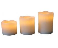 LED Echtwachskerzen 3er Set inkl.Fernbedienung