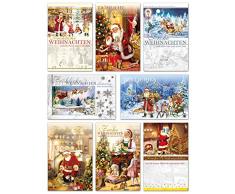 50 Weihnachtskarten Nostalgie Grußkarten Weihnachten Klappkarten mit Umschlägen 220-3206
