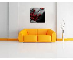 Sinnlicher weiblicher Körper mit Rosen Blumen B&W Detail, Format: 70x70 auf Leinwand, XXL riesige Bilder fertig gerahmt mit Keilrahmen, Kunstdruck auf Wandbild mit Rahmen, günstiger als Gemälde oder Ölbild, kein Poster oder Plakat
