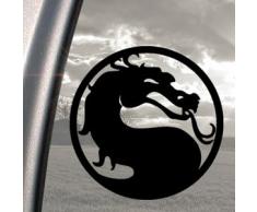 Auto-Fensteraufkleber, Motiv Mortal Kombat Drache, Schwarz