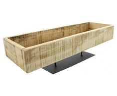 Deko-Board aus recyceltem Holz, rustikal, mit Fuß aus Metall, schwarz, Kerzenboard, Kerzentablett, Dekoschale