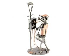 Steelman24 I Schraubenmännchen Elektriker mit Blitz I Made in Germany I Handarbeit I Geschenkidee I Stahlfigur I Metallfigur I Metallmännchen
