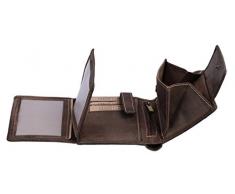 Leas Kombibörse mit Riegel und Geschenkbox im Vintage-Stil in Echt-Leder, braun