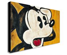 Kunstdruck auf Leinwand, Motiv „Mickey Mouse“, Vintage-Stil, verschiedene Größen, holz, rose, A0 47x33 inch