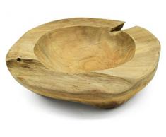 Möbelbörse Teakholzschale Durchmesser 20-25cm Teakholz Schale Obstschale Holz Deko Schale Massiv Hochwertig