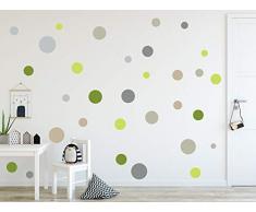 timalo® 120 Stück Wandtattoo Kinderzimmer Kreise Pastell Wandsticker – Aufkleber Punkte | 73078-SET11-120
