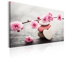 murando - Bilder Spa 150x50 cm Vlies Leinwandbild 1 TLG Kunstdruck modern Wandbilder XXL Wanddekoration Design Wand Bild - Natur Feng Shui Blumen Steine Herz Holz Rose b-B-0210-b-a