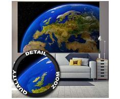 GREAT ART XXL Poster – Europa am Tag – Ausblick aus dem Weltall Space Universum Welt All Artwork Wandbild Planeten Deko Wanddekoration Wandbild Kontinent Motiv (140 x 100 cm)