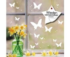Wandtattoo-Loft Fensteraufkleber Schmetterlinge mit Punkten WIEDERVERWENDBAR